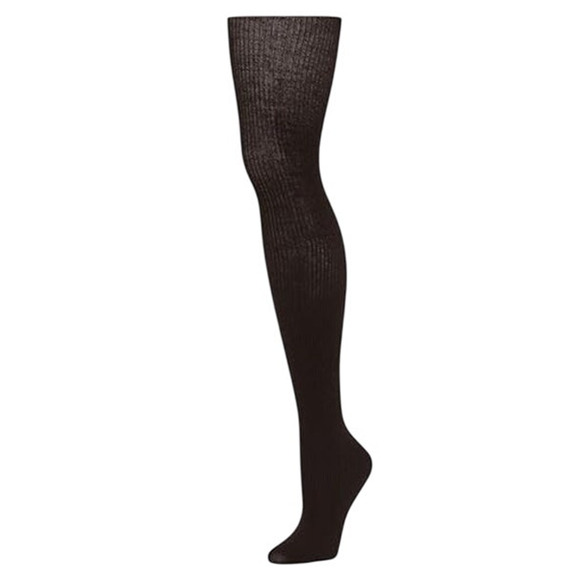 Ribbed Merino Wool Tights TALL Espresso Brown Karla B.ella Italian New Hosiery - Picture 1 of 6